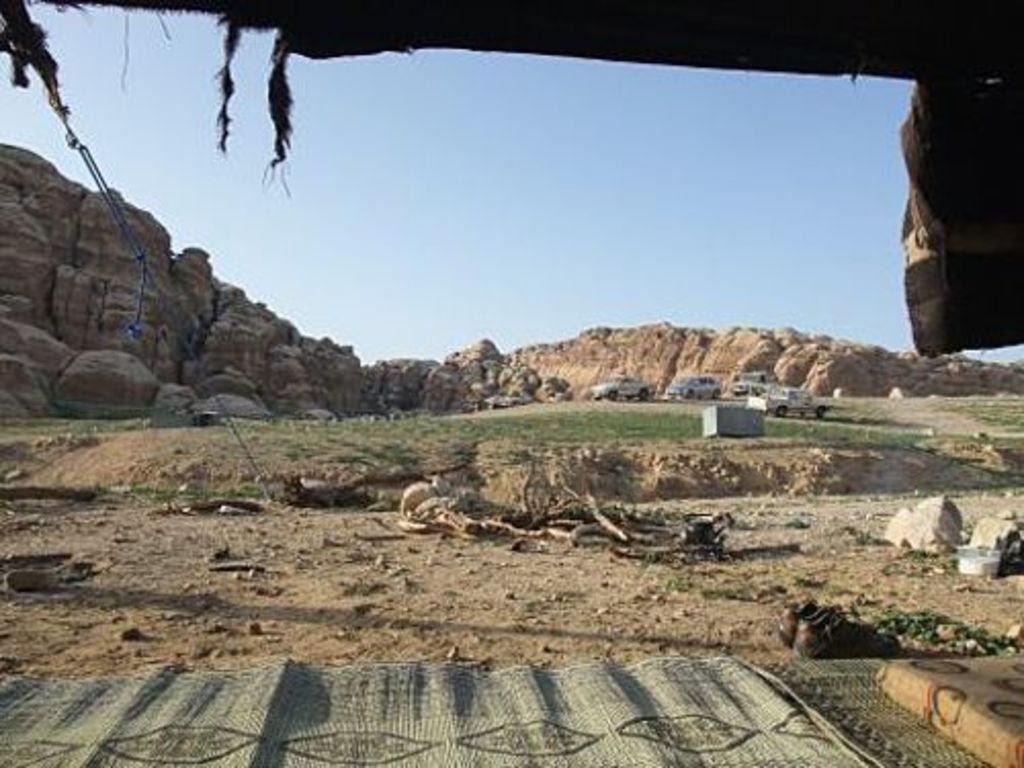 View from within the barbeque tent to the wonderful and very green landscape in Beidha (photo: A. Barmasse)