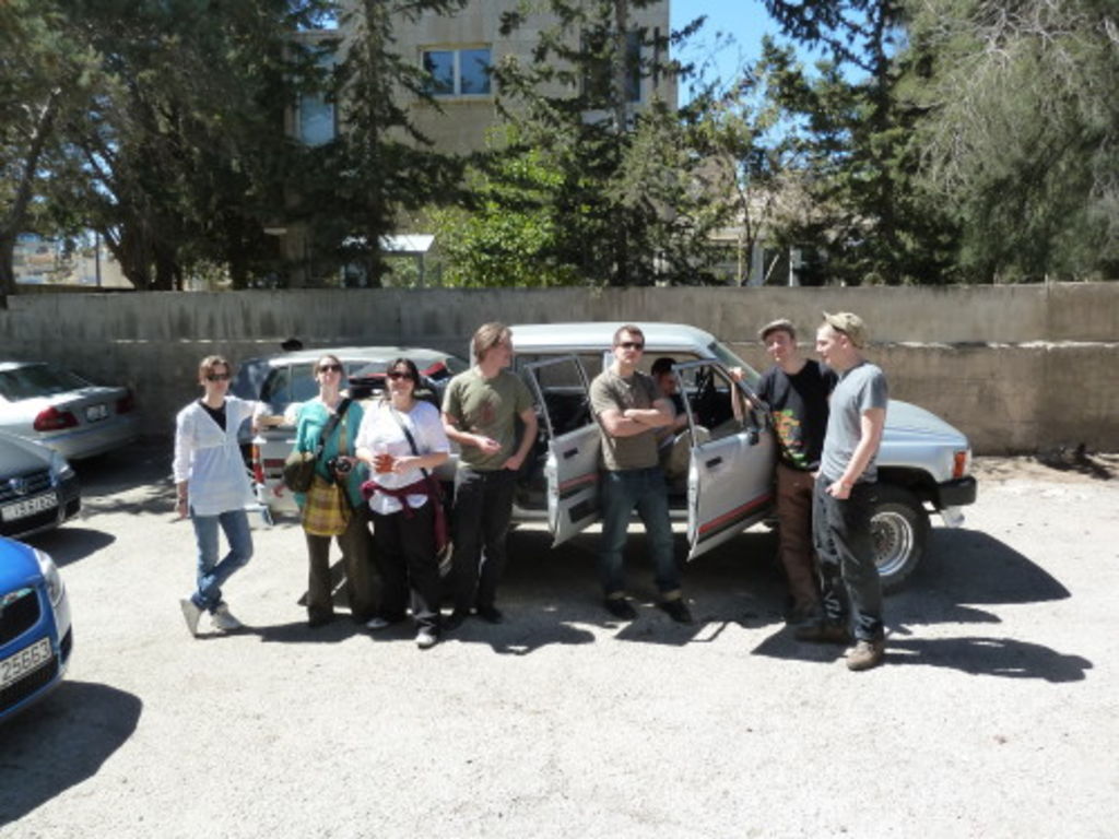 Fig 2: The entire german team is posing in front of the car in the court of the IFPO.