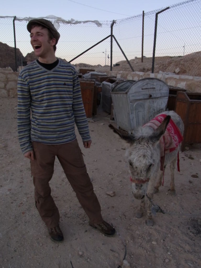 Fig. 3: Robert Haas-Zens is very delighted to see this little baby donkey.