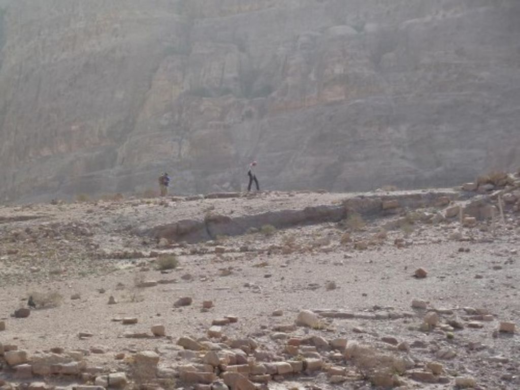 Fig. 79: Bernhard Kolb jumping like a young rabbit on top of the debris of the NEPP site.