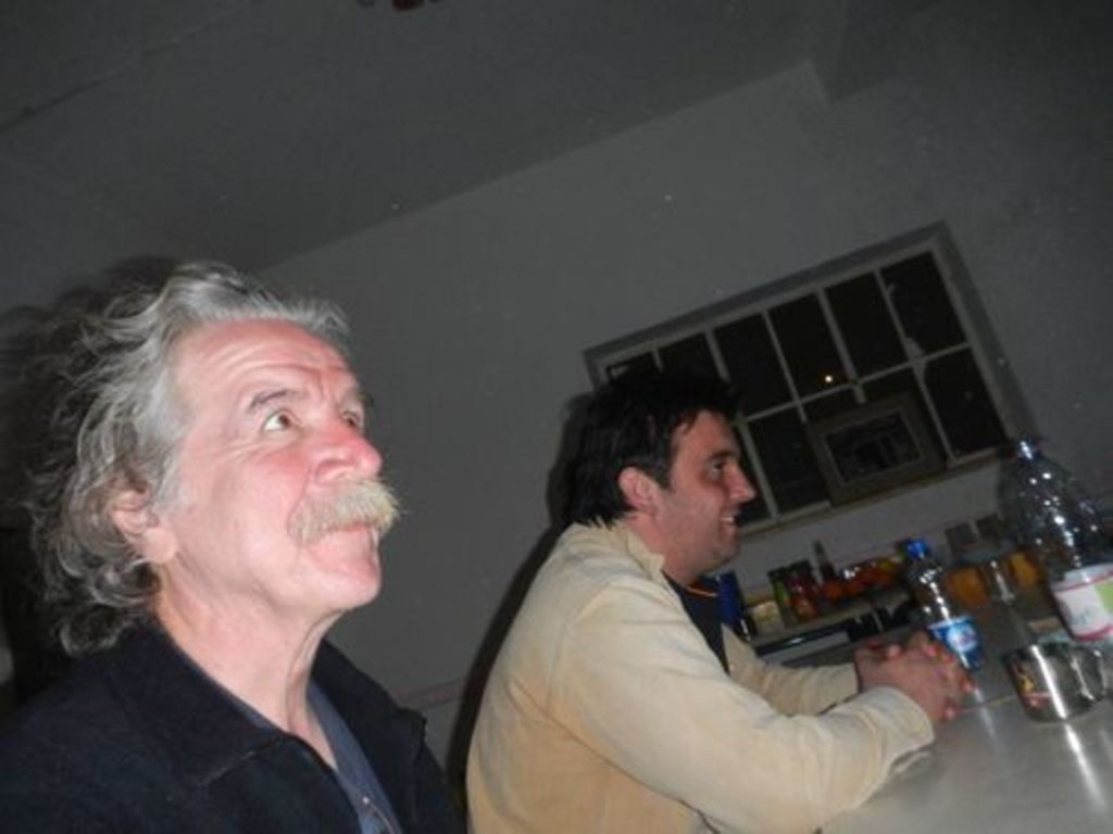 Fig. 12: Andreas Voeglin (left) and Laurent Gorgerat (right) can’t await their turn to be served the birthday cake.