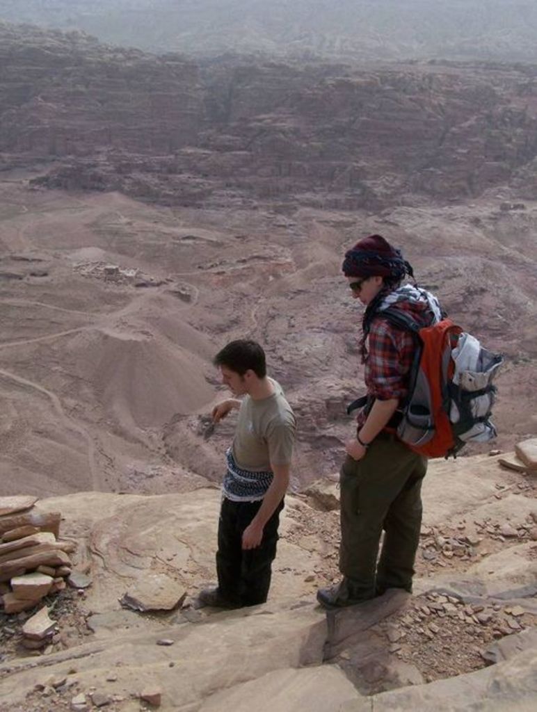 Fig. 17: Will Kennedy and Jana Falkenberg inspecting that part of Morton’s trench where you better don’t make a wrong move.