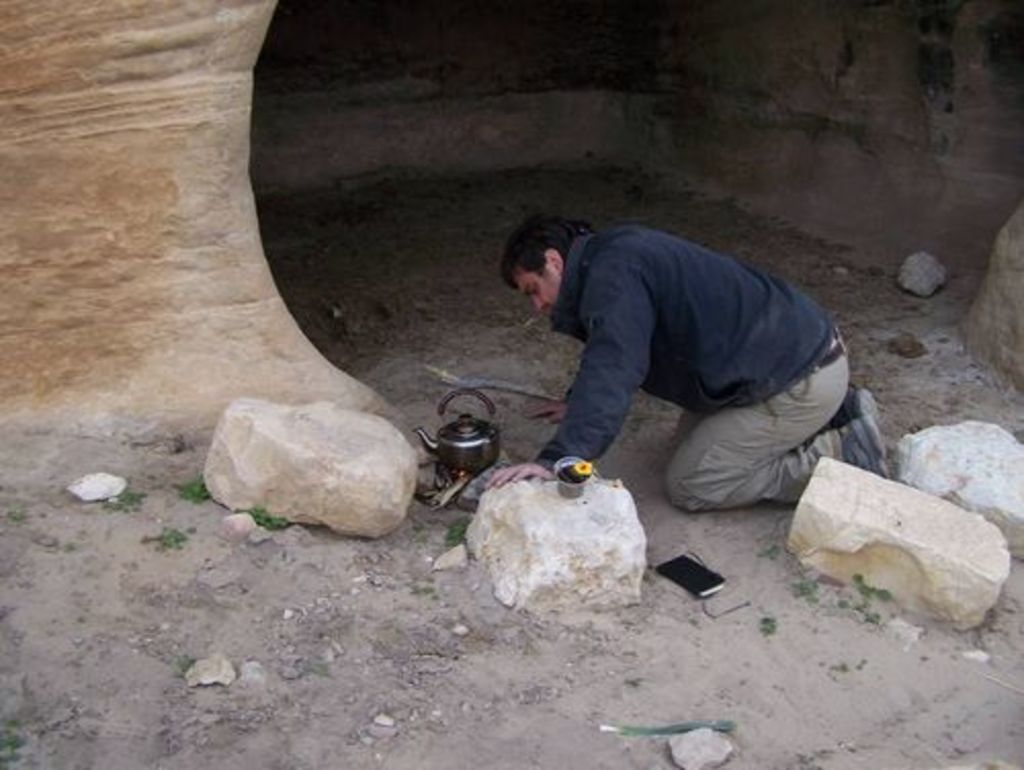 Fig. 30: Laurent Gorgerat preparing tea for his team members.