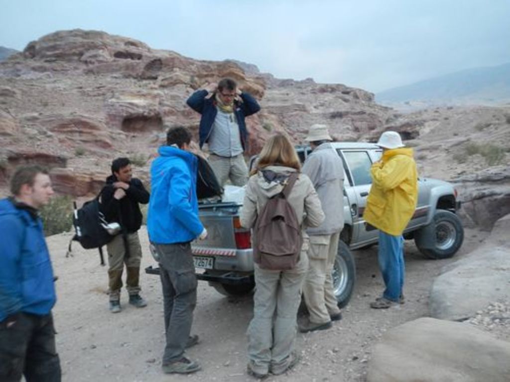Fig. 54: The Aslahs bording the car at 05.45 sharp.