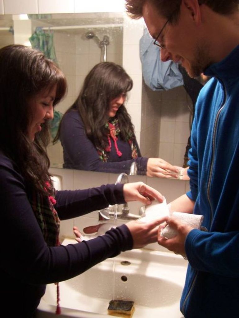 Fig. 77: Polly Agoridou taking care about Sebastian Hoffmann’s arm.