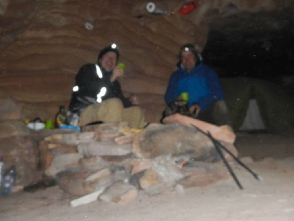 Fig. 16: On their nightwatches, Christoph Schneider (left) and Stephan Schmid (right) are always having a lot of fun but not many technical skills, that is why this „selfie“ is slightly out of focus ...