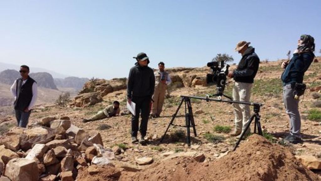 Fig. 17: Spiegel TV installing their equipment near an excavation trench