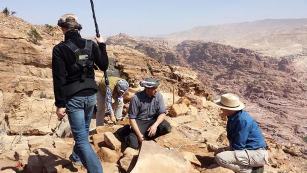 Fig. 18: Stephan Schmid (center) and Matthias Wemhoff (right) being filmed, Christoph Schneider working in the background