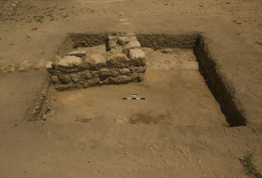 Fig. 12: Southern Terrace. Sounding S 6 with wall 4 (photo: L. Gorgerat)