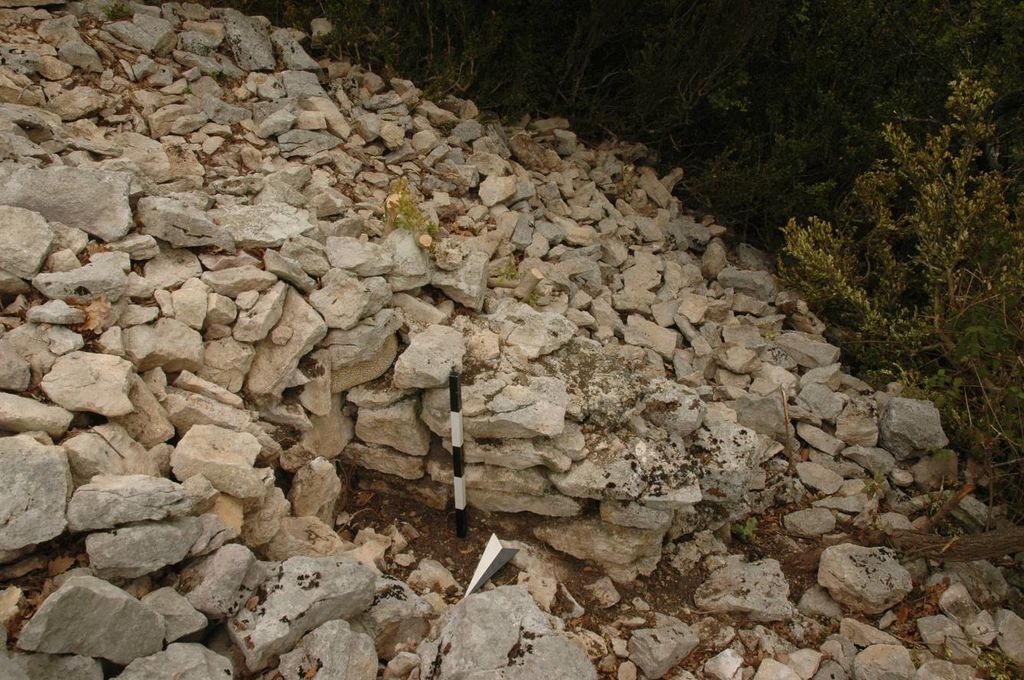 Fig. 5: Vue des murs 11 et 12 du clapier ST 11 (photo: S. G. Schmid)