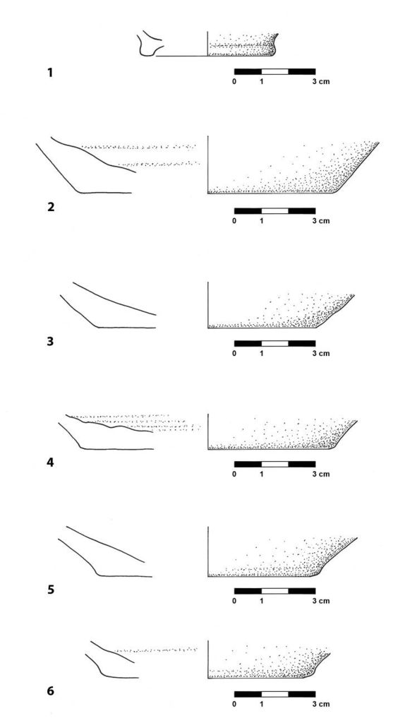 Fig. 19: Fragments de fonds de vases fermés (?) provenant de la ST 19 (dessin: S. G. Schmid)