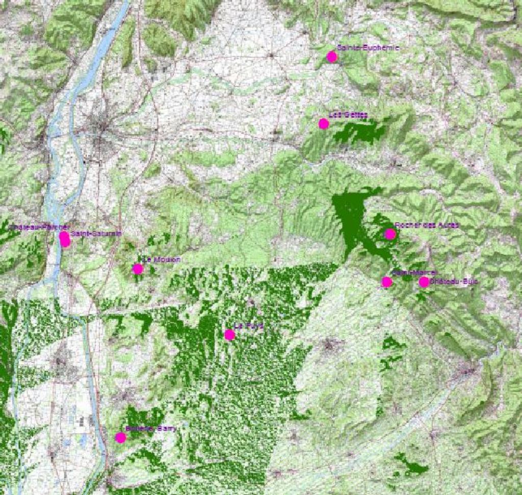 Fig. 30: Visibilité depuis le Rocher des Aures (plan: K. Kermas)