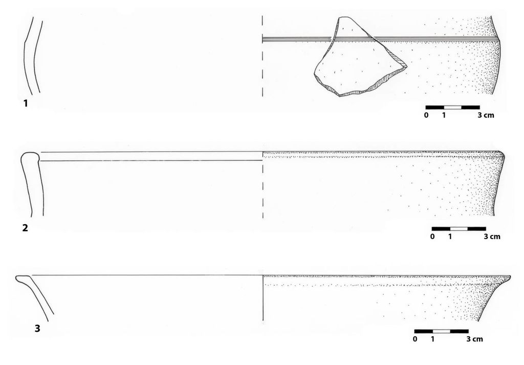 Fig. 33 : Fragments de céramiques diagnostiques de l’UF 29 (dessin : S. G. Schmid)